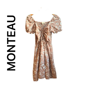 Monteau Light Pink Floral Summer Cottagecore Dress Small